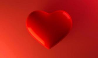 rött hjärta bakgrund, kärlek alla hjärtans dag, 3D-rendering foto