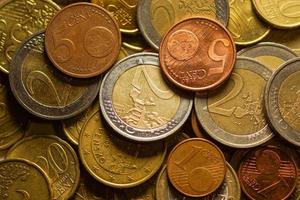 euromynt pengar. makrobakgrund.