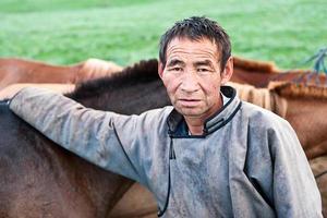 mongolisk ryttare foto
