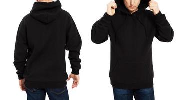 svart hoodie set mockup isolerad över vit bakgrund foto