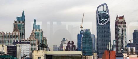 bangkok city panorama skyskrapa stadsbilden i Thailands huvudstad. foto