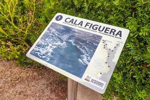 cala figuera mallorca spanien 2018 fotografisk vägskylt calo busques boira cala figuera mallorca spanien. foto