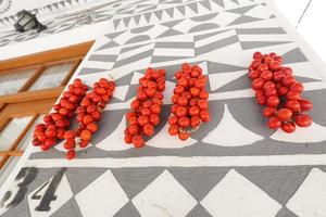 traditionell dekoration i Pyrgi, Chios Island, Grekland foto