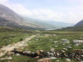 utsikt över Wales landsbygd i snowdonia nära sjön Ogwen foto