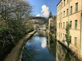 utsikt över hebden bridge i yorkshire foto