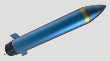 raket missil krig konflikt ammunition stridsspets kärnvapen militära vapen nuke 3d illustration rymdskepp foto