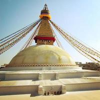 buddistiska helgedom boudhanath stupa - vintage filter. kathmandu, nepal.