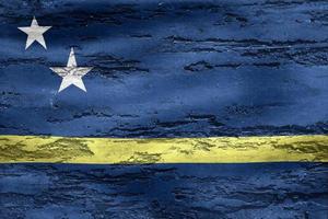 curacao flagga - realistiskt viftande tygflagga foto