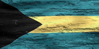 Bahamas flagga - realistiskt viftande tygflagga foto