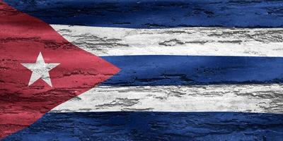 Kubas flagga - realistiskt viftande tygflagga foto