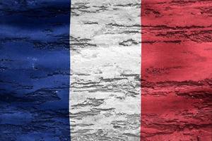 Frankrike flagga - realistiskt viftande tyg flagga foto