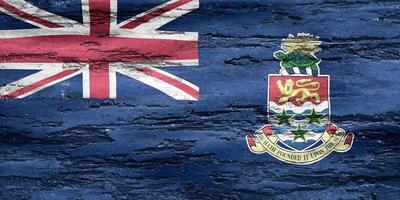 3D-illustration av en caymanöarnas flagga - realistiskt viftande tygflagga foto