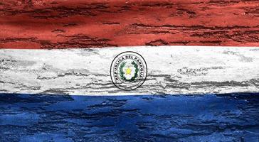 3D-illustration av en paraguay flagga - realistiska viftande tyg flagga foto