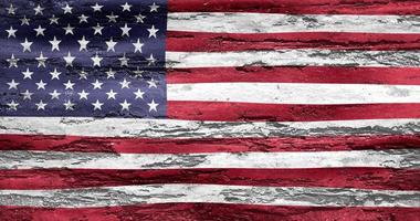 3D-illustration av en USA-flagga - realistiskt viftande tygflagga foto