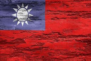 3D-illustration av en taiwan flagga - realistiska viftande tyg flagga foto