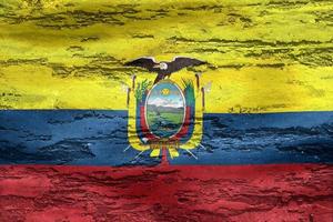 ecuadorflagga - realistiskt viftande tygflagga foto