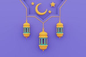 3d ramadanhälsningar, islamisk helgdag, raya hari, eid al adha, 3d-rendering. foto