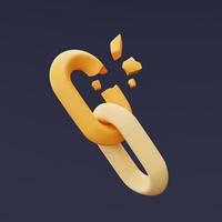 blockchain länk symbol, kryptovaluta koncept, bitcoin, minimal stil.3D-rendering. foto