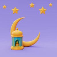 3d ramadanhälsningar, islamisk helgdag, raya hari, eid al adha, 3d-rendering. foto