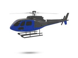 helikopter 3d ikon. 3D-modell av stridshelikopter. 3D-renderad illustration. foto