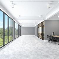 loft tomt rum med ramfönster och betonggolv. 3d-rendering foto