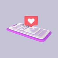 3D sociala medier kärlek illustration foto