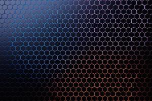 3D-illustration av en färgglad honungskaka. mönster av enkla geometriska hexagonala former, mosaikbakgrund. foto