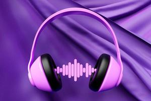 rosa klassiska trådlösa hörlurar isolerade 3d-rendering. hörlurar ikon illustration. ljudteknik. foto