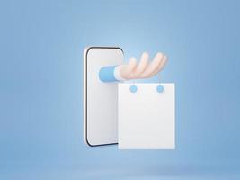 3D-rendering minimal mini mobiltelefon eller smartphone för arbete med vitt kopia utrymme för mock up och kreativ design. shopping online koncept. levande säljande produkt. foto
