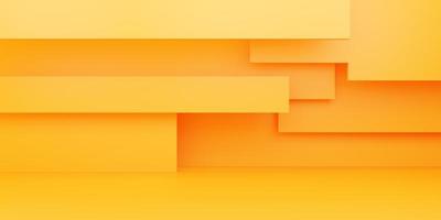 3D-rendering av tom gul orange abstrakt minimal bakgrund. scen för reklamdesign, kosmetiska annonser, show, teknik, mat, banner, grädde, mode, barn, lyx. illustration. produktdisplay foto