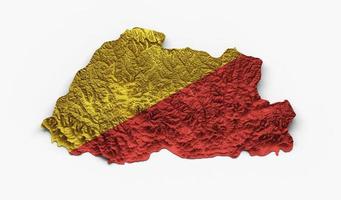 bhutan karta bhutan flagga skuggad relief färg höjd karta på vit bakgrund 3d illustration foto