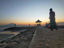 landskapsfoto av strandlandskap i sanur bali foto