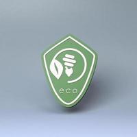eko-ikon. ekologi och bevarande av planeten. 3d rendering. foto