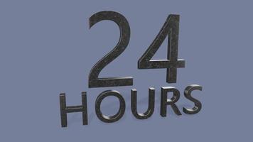 24 timmar om dygnet svart färg marmor 3d rendering foto