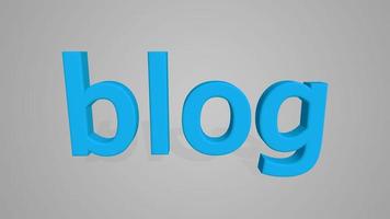 ordet blogg i 3d-bokstäver av blått foto