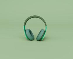 3D-rendering av hörlurar isolerad på pastell bakgrund, 3d bakgrund minimal scen foto