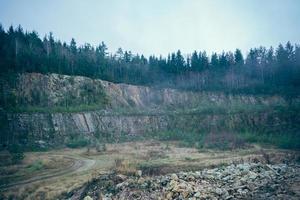 stenbrott med skog foto