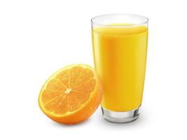 färsk apelsinjuice med frukt, isolerad på vit bakgrund foto