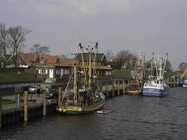 greetsiel vid tyska Nordsjön foto