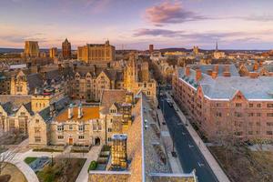 new haven city downtown skyline stadsbilden i connecticut, usa foto