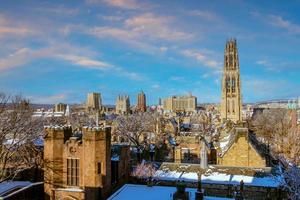 new haven city downtown skyline stadsbilden i connecticut, usa foto