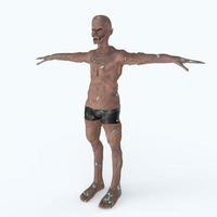 3D-renderad illustration av en zombie foto