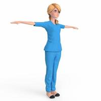 3D-renderad illustration av en sjuksköterskaflicka foto