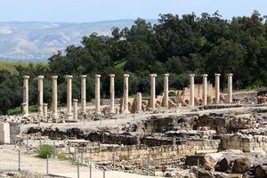 beit shean. ruinerna av en gammal romersk stad i Israel. foto