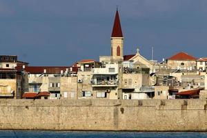 22. 09. 2018. staden acre är en gammal fästning och hamn vid Medelhavet i norra Israel. foto