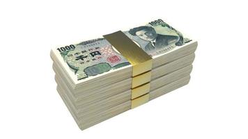 japansk yen valuta 3d-rendering foto