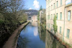 utsikt över hebden bridge i yorkshire foto