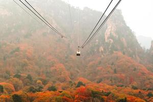 linbana till Seoraksan Mountain National Park, Sydkorea foto