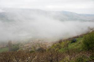 utsikt över en vacker dimmig dal foto