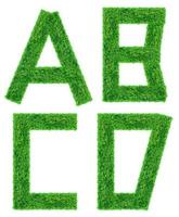 alfabetet från det gröna gräset, isolerad på vit bakgrund foto